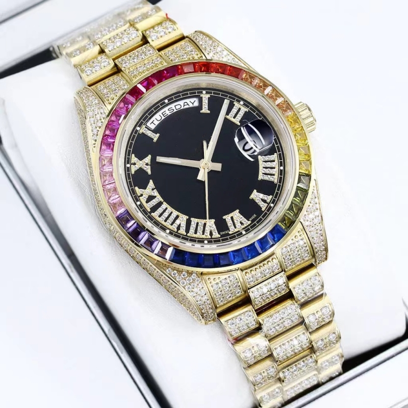 Luxus -Designer klassisches Mode Automatische mechanische Uhrengröße 41 mm alle Set mit Diamond Sapphire Glass Water of Function Männer mögen Weihnachtsgeschenke