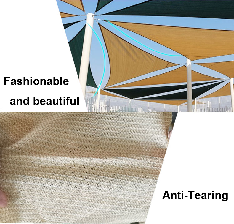 Tewango 185gsm Heavy Duty SunShade Sail HDPE 3X3X3M UV Block Net Garden Patio Canopy Avaliable