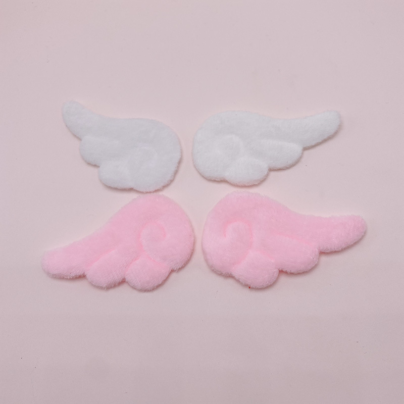 4*7cm Plush angel wings Patches Appliques for Craft Clothes Sewing Supplies DIY Hair Clip Accessories