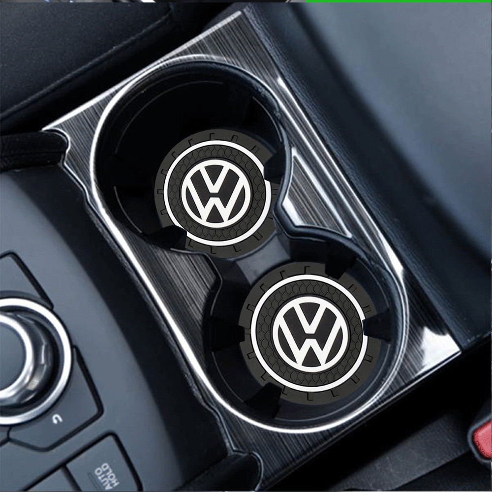 1/Silicone Car Coaster Water Cup Slot Pad non glipiste pour Volkswagen VW Golf 7 Touran Tiguan Bora Mk7 Beetle Polo Mk4 Passat