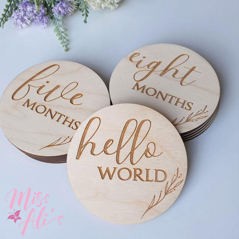 Baby Milestone Cartes Nouveau bébé cadeau Baby Baby Discs Botanical Naissance Annonce Baby Milestone Photo Nursery