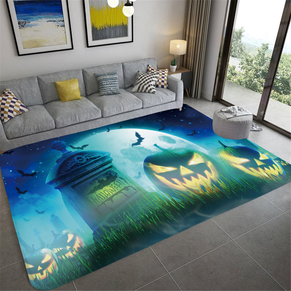 Halloween Horror Spider Web Decorative Carpet, Teen Room Furry Grand tapis, cuisine Bathroom Anti-Slip Door Mat de sol