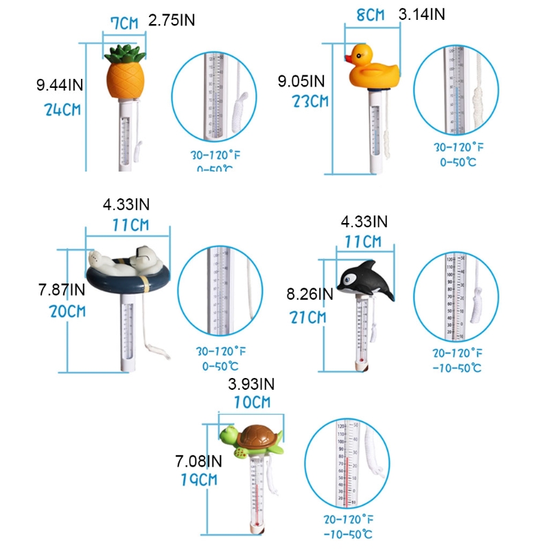 Симпатичный животный в форме животных плавучий буйный бассейн термометр спа -ванна с джакузи с ванном легкий чтение дисплея Теста температуры воды