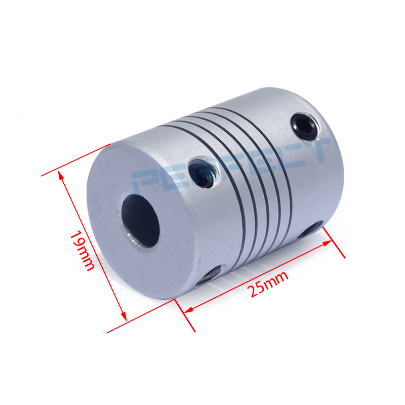 D19L25 3/4/5/6/6.35/8/10 mm Aluminium Flexible Kopplung CNC -Schrittmotor -Motorwellenkomponenten -Encoder -Gravurmaschine Metallkupplung