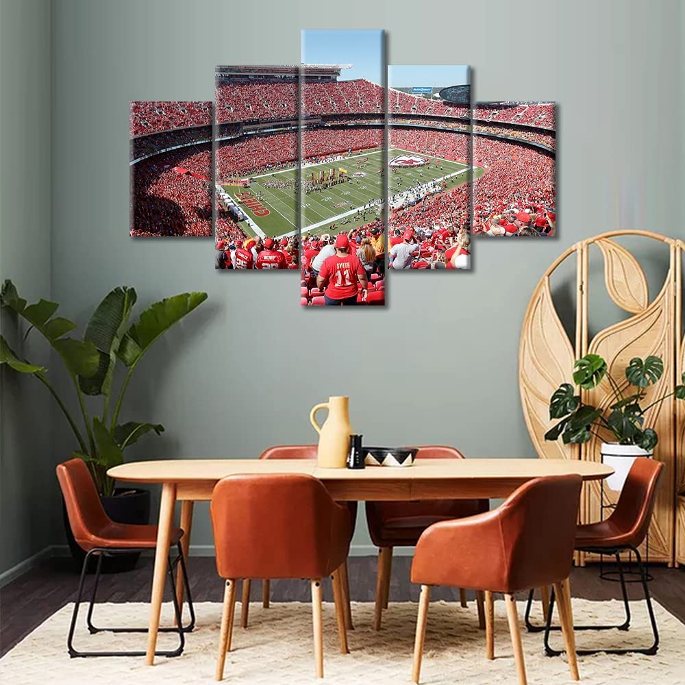 5 Panel Kansas City GEHA Field at Arrowhead Stadium Football Giclee Paintings Wall No Framed Pictures Art HD Print