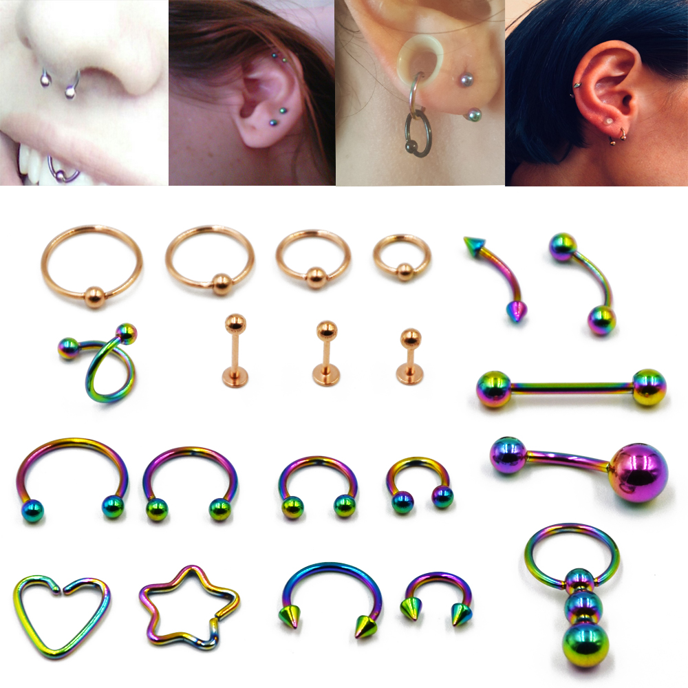 Bog-16g tallone circolare a ferro di cavallo in acciaio chirurgico la lingua più vicina dell'anello dell'ombelico anello dell'ombelico anello piercing piercing