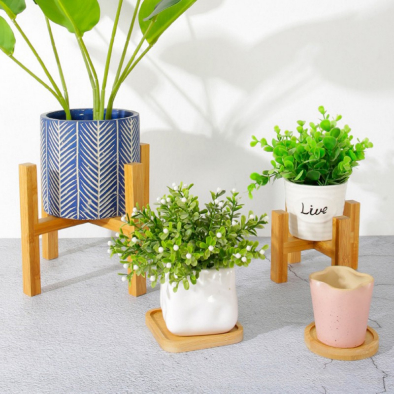 Plant Stand Flower Pot Planter Holder Trä Hållbar Växtblommor Display Stand Hylla Rack Container Shelf Inomhus Utomhusverktyg