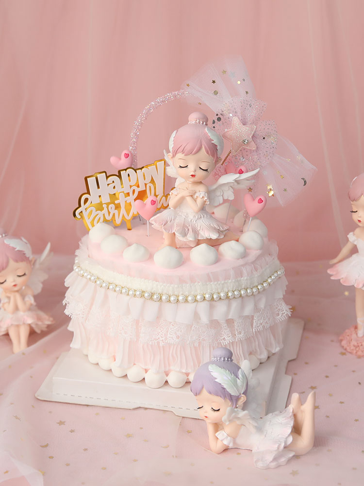 Ballet Girl Cake Topper Topper Dancing Kids Doll Doll Decor Orreria Decorazione torta di compleanno BAMBINA 1 ° Stito Gifts di festa di buon compleanno