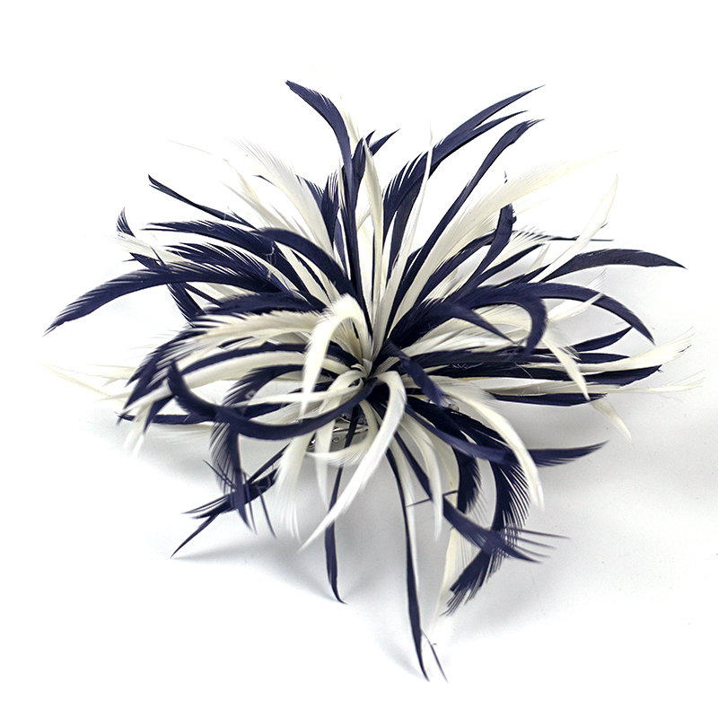 Fancy Feather Hair Flower Clip Dance Headpiece Accessories Ballerina Performance Wedding Bridal Party Plumage Accessories