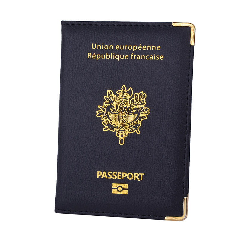 フランスパスポートカバーPUレザークレジットカードスロットポートパスポートハウズメンズ女性フランスのパスポートオーガナイザー旅行のためのオーガナイザー