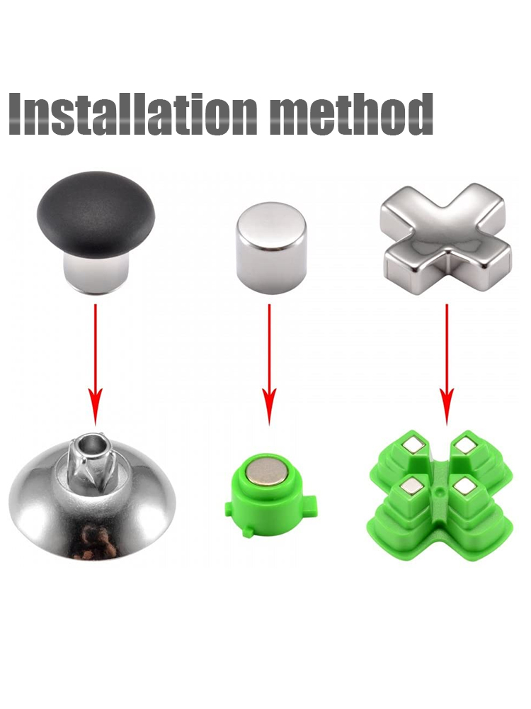 Botões de bala de metal magnético sapo sapo para PS4 Controlador D-PADs D-PADS ABXY BOTUNS PEÇAS DE SUBLEMA PARA ACESSÓRIOS PS5