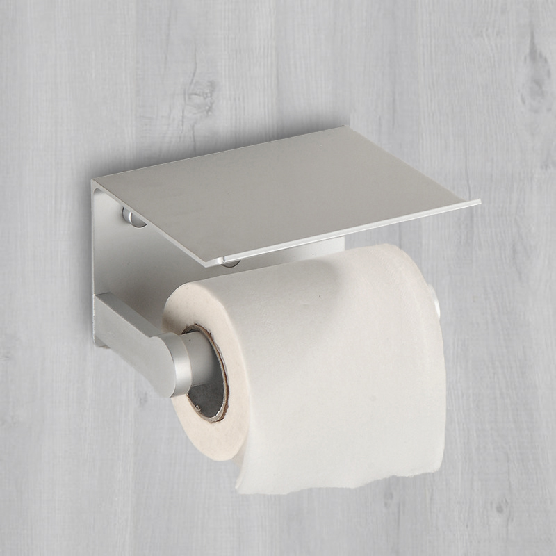 Aluminium toiletpapierhouder met telefoonplank badkamer tissue houder toiletpapier houder houder badkamer opslagrek accessoire