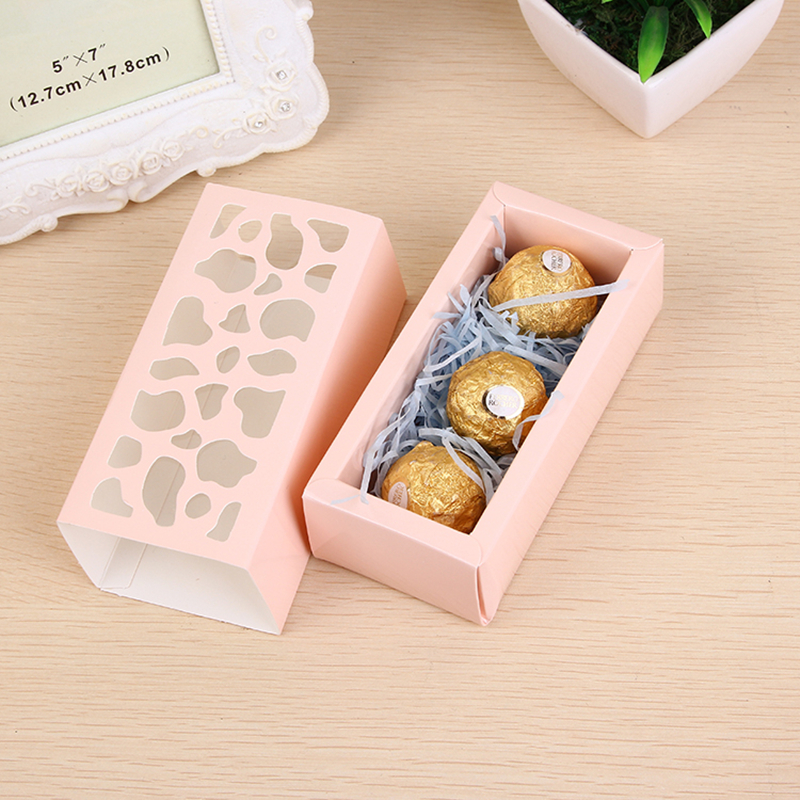 Stobag 10st Hollow Macarons Biscuit Box Long / Shortcake Cake Nougat Box Chocolate Paper Present Box Wedding Birthday Party