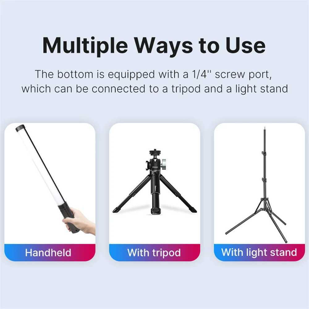 Led Rave Toy RGB Stick Light Wand Handheld Tube Light LED Video Light 3000K-6000K 2600mAh Photography Lighting Fill Lamp 240410