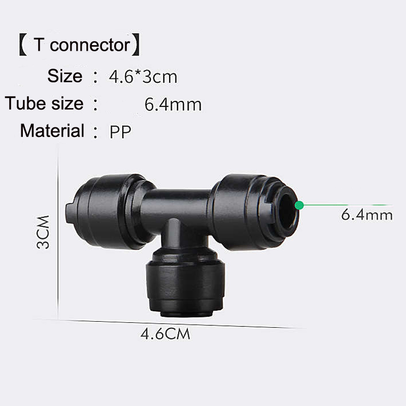 ENTENCO Connections to A Water Pipe 1/4" Tube OD Plastic Slip Lock Tees Quick Connect Misting Nozzle Tees Hose Accessories