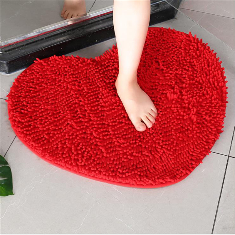 Salle de bain amour coeur tapis moquette massif vert de bain rouge de salle de bain paillasson tape para quarto non sllip chengat de chambre à coucher chenille tapis