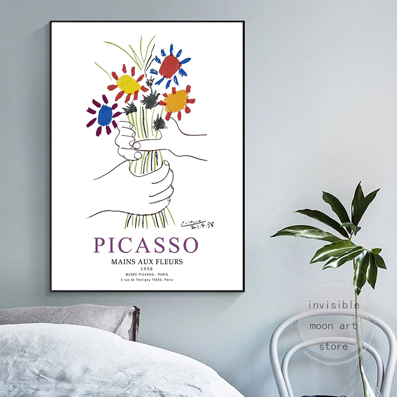 Pablo Picasso Abstract Artwork Series Art Posters Guernica, Bouquet, Dog Dachshund Canvas Painting Wall Prints Picture Home Decor