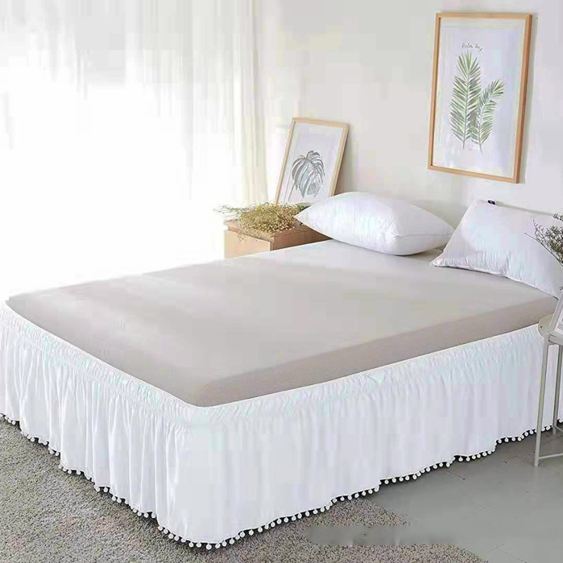 Saia de cama embrulhada em torno de camisas elásticas de cama sem cama saias de cama de superfície gêmea/cheia/rainha/rei 40cm altura hotel home use#/