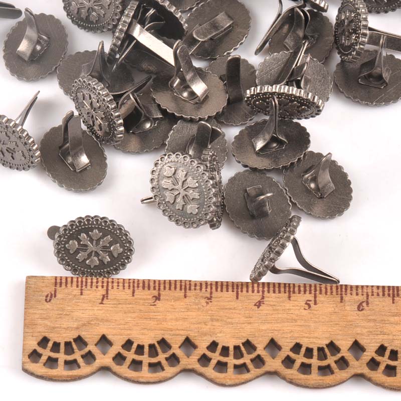 10 pezzi di bradi vintage quadrati rotondi in argento accessori scrapbooking fai -da -te artigianato di fissaggio in metallo fatto a mano Brad Home Decor C2576