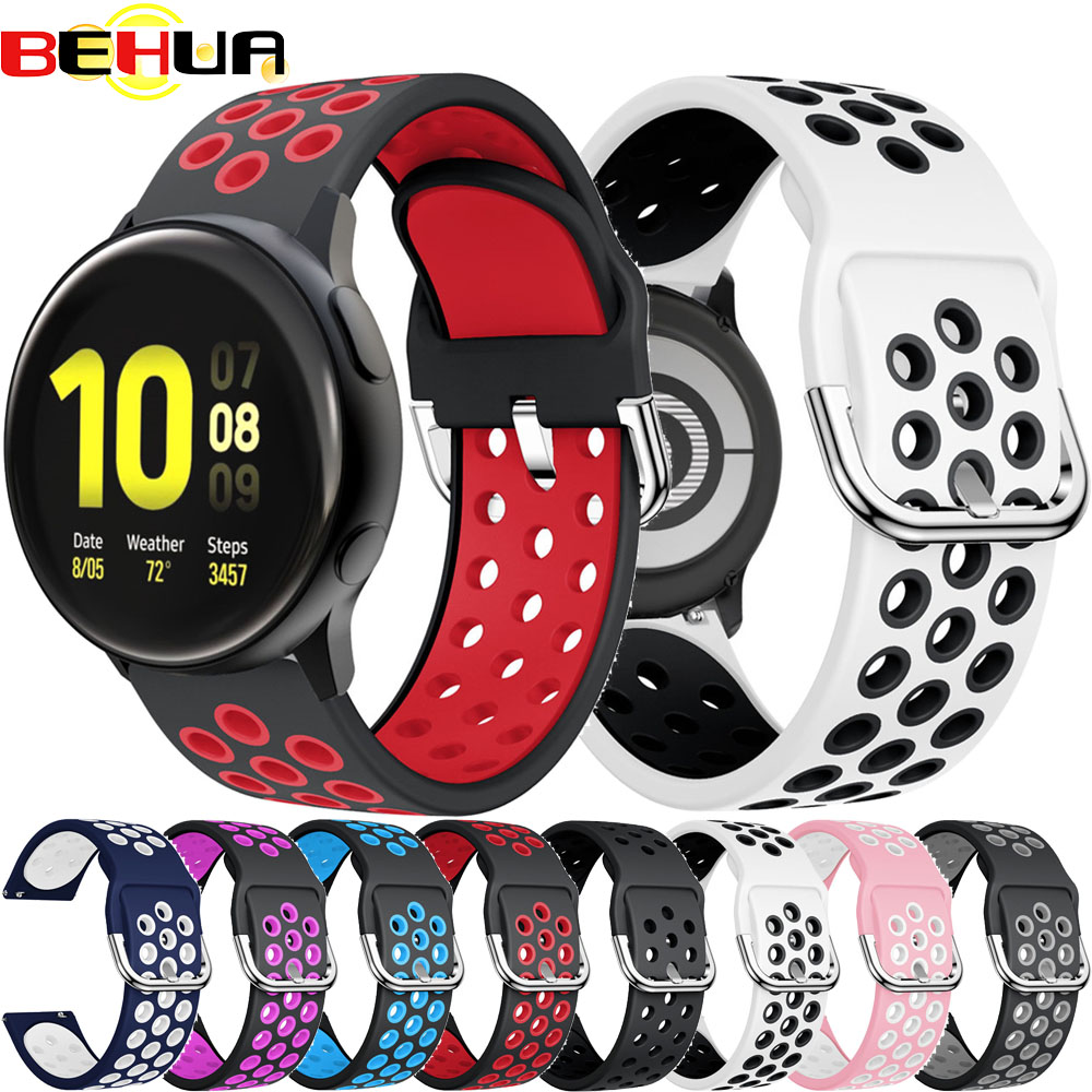 Silicone Original Sport Watch Band Samsung Galaxy 42mm / Active / Active 2 Smart Watch Strap Sostituzione Bracciale da 20 mm