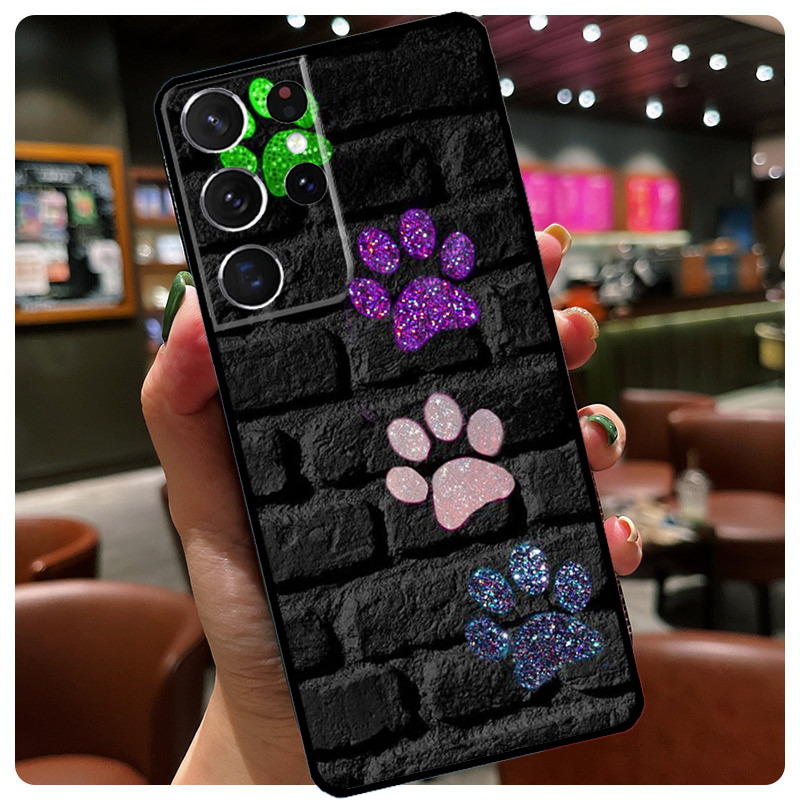 Cat Dog Paw Design Case voor Samsung Galaxy S23 S22 Ultra S9 S10 Opmerking 10 Plus Opmerking 20 S21 Ultra S20 Fe Telefoon Coque