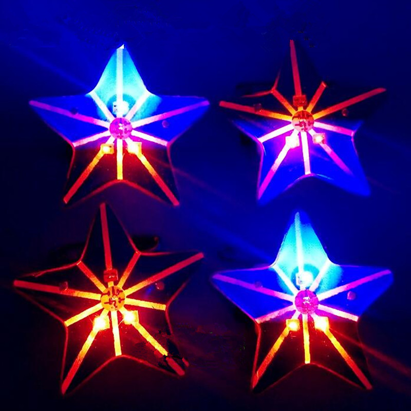 Star LED Flashing Brooch Pin Light Up Badge Glow Jewelry Gift Toys Party Cosplay Birthday Wedding Christmas navidad
