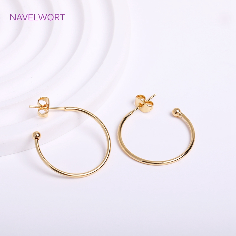 3 tailles 18k Gold plaqué C Forme des boucles d'oreilles Crochets avec une boucle d'oreille pour les femmes des bijoux de bricolage accessoires en gros en gros