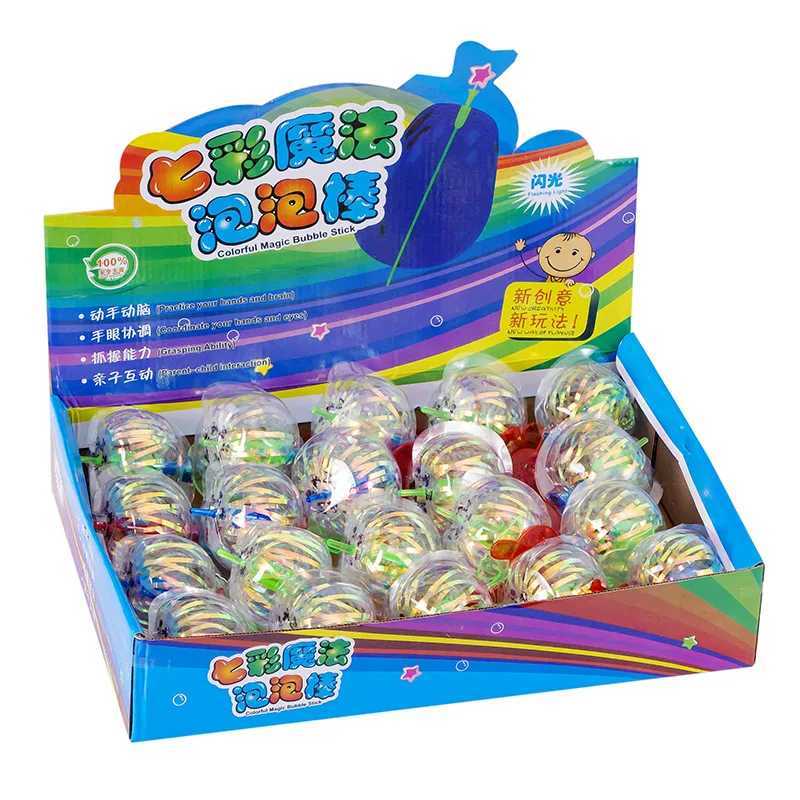 Jouet rave LED 3 / magique Twist Bubble Bubble Wand Rainbow LED Bubble Bubble Stick Colorful Bubble Wand Kids Luminous Toys Mariage Party Cadeaux 240410