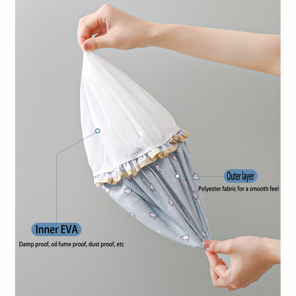 Kvinnor hårlock hatt leveranser badrum dubbel lager dusch vattentätt tjockt täckt tillbehör duschkapp hårhår hårskydd