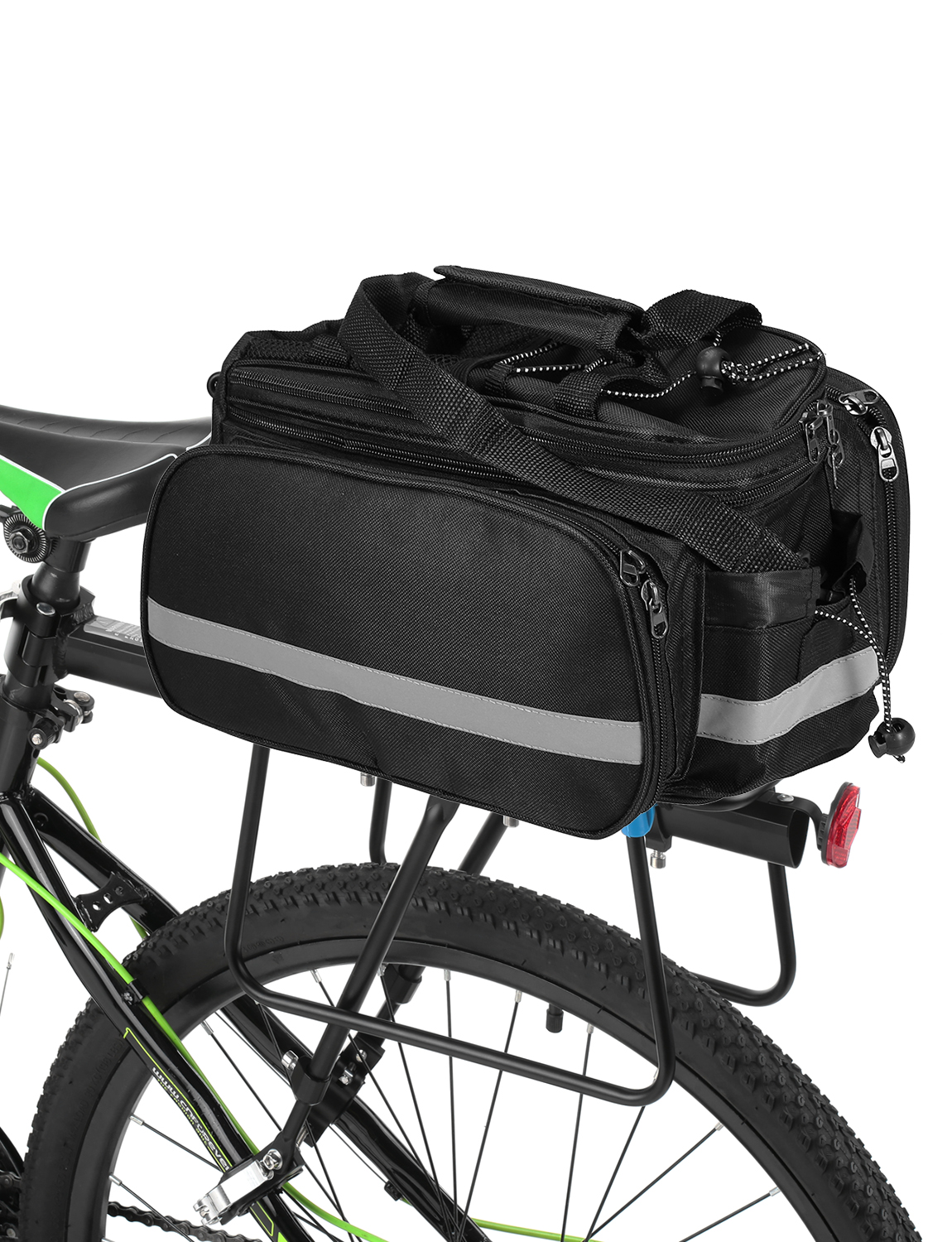 Cykelpåse Borttagbar bärare bakre rack med reflekterande remsor 25L Bike Saddle Bag Accessories Travel Pannier Waterproof