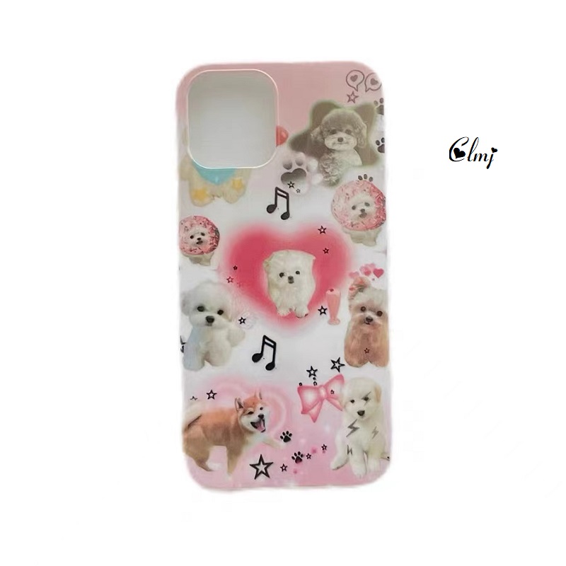 CLMJ Vintage Dog Cat Star Bow Case for iPhone 14 11 12 13 Pro XR XS Max X 7 8 Plus SE 2020 COME CLOOT Animal Cover Ins