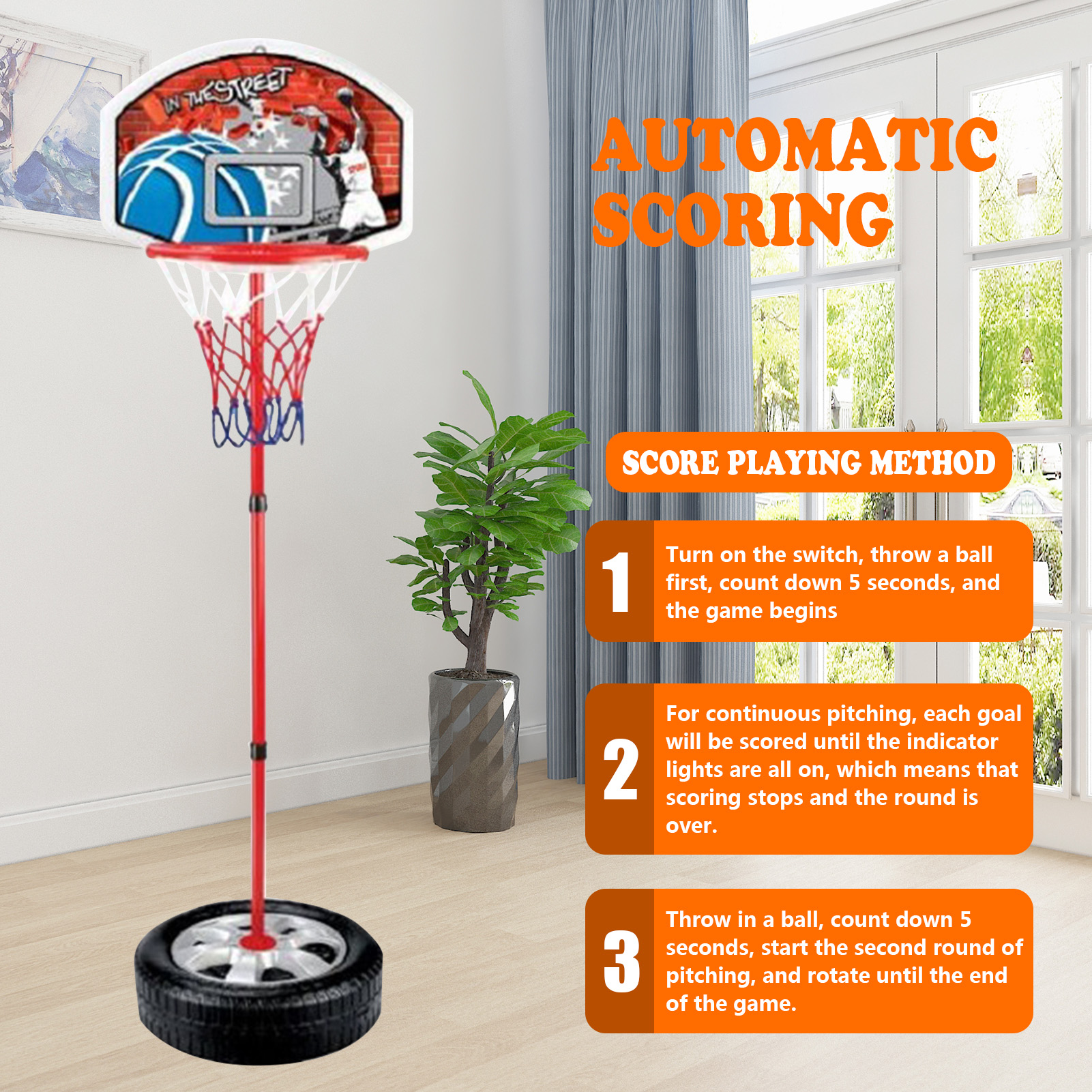 Einstellbare Höhe Kinder Basketball Hoop Innen- und Outdoor -Basketball -Hoop -Stand -Set für Kleinkinder Weihnachtsgeburtstagsgeschenke für