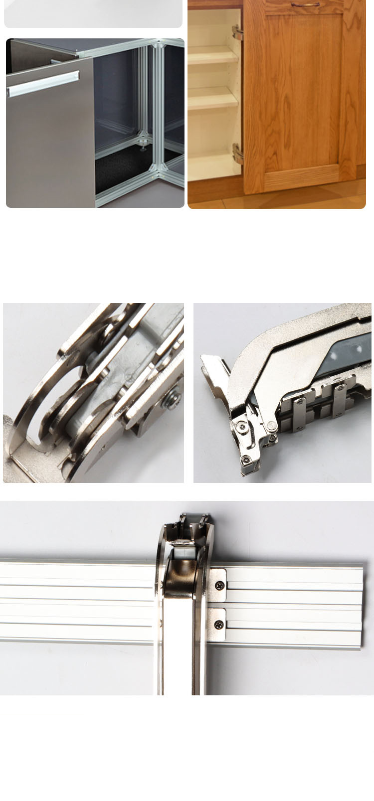 Cabinet System Door Lateral Hinge Wardrobe Folding Silent Slide Rail Lateral Swing Opening Door Hinge