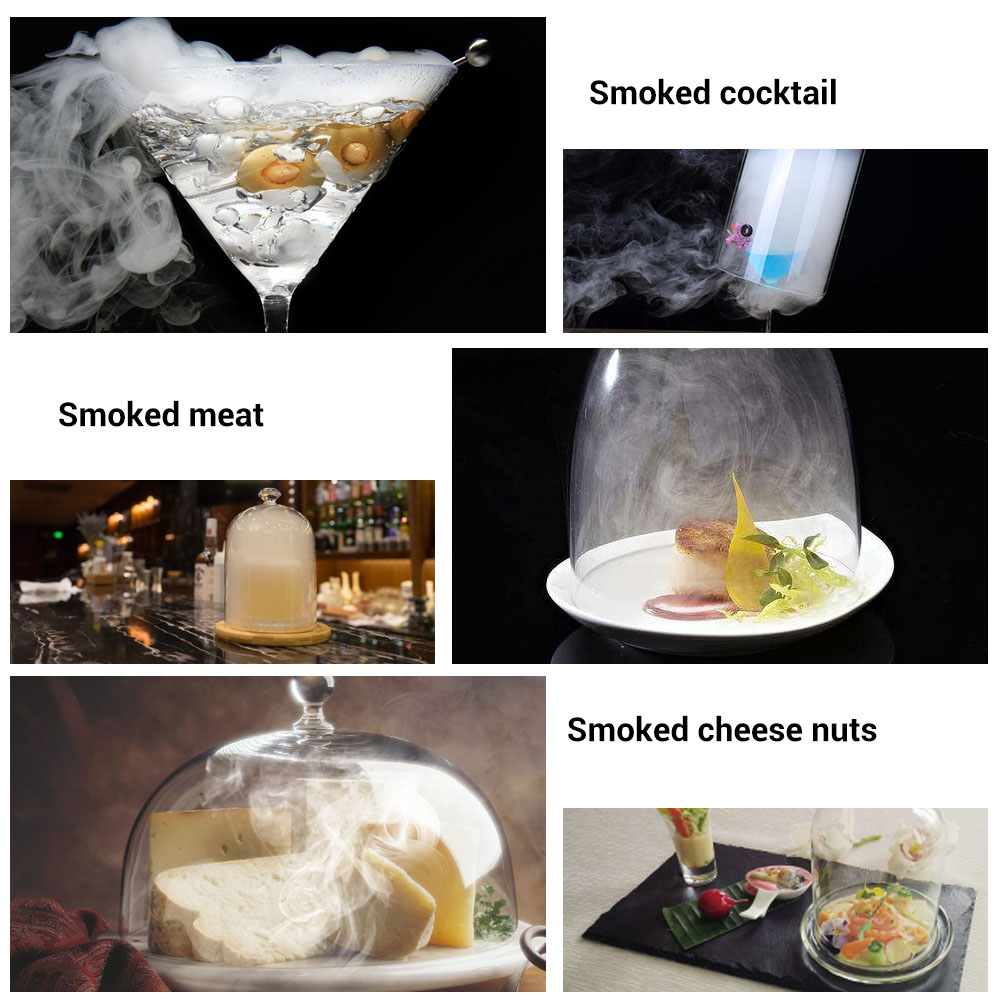 BORUiT Portable Food Cold Smoke Generator Molecular Cuisine Smoking Gun Meat Burn Smokehouse Cooking for Grill Smoker Wood