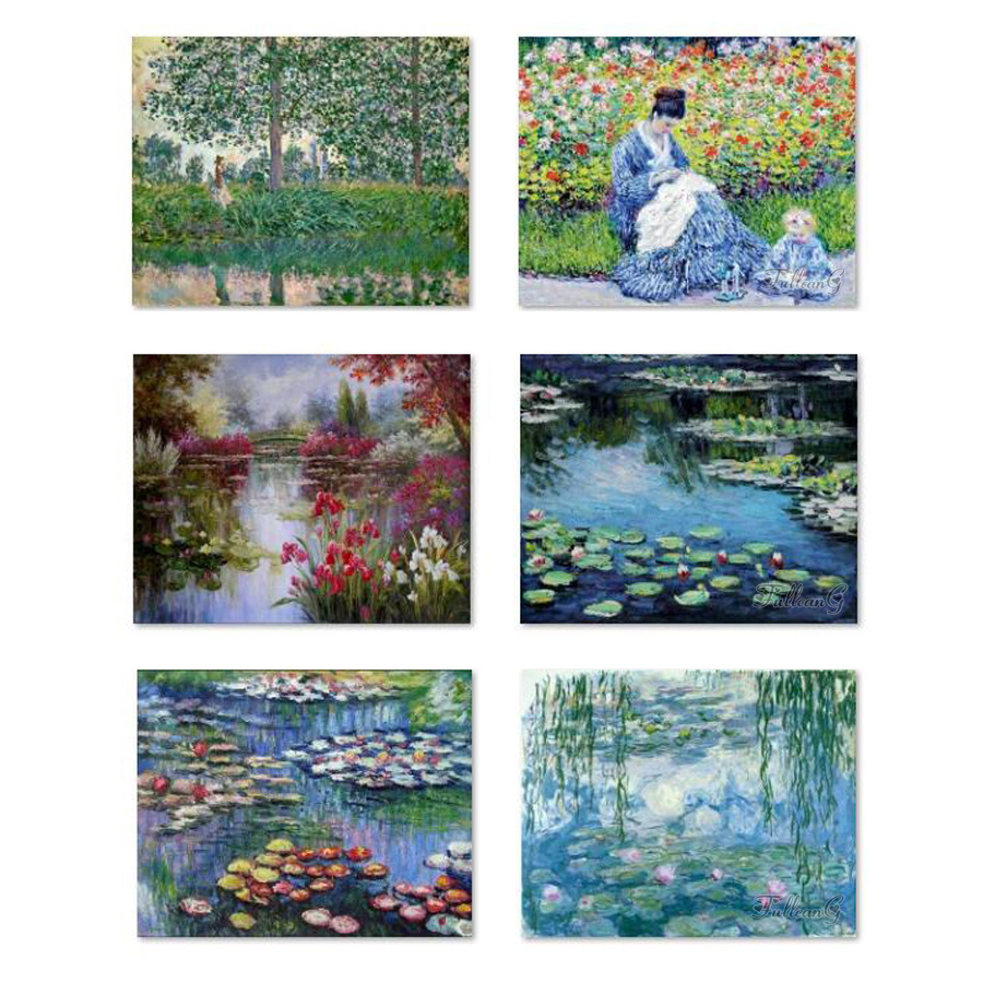 FullCang Full Square/Round Drill 5d Diy Diamond Painting Claude Monet Mozaik Borduurwerk Landschap Cross Stitch Craft Kit FC724