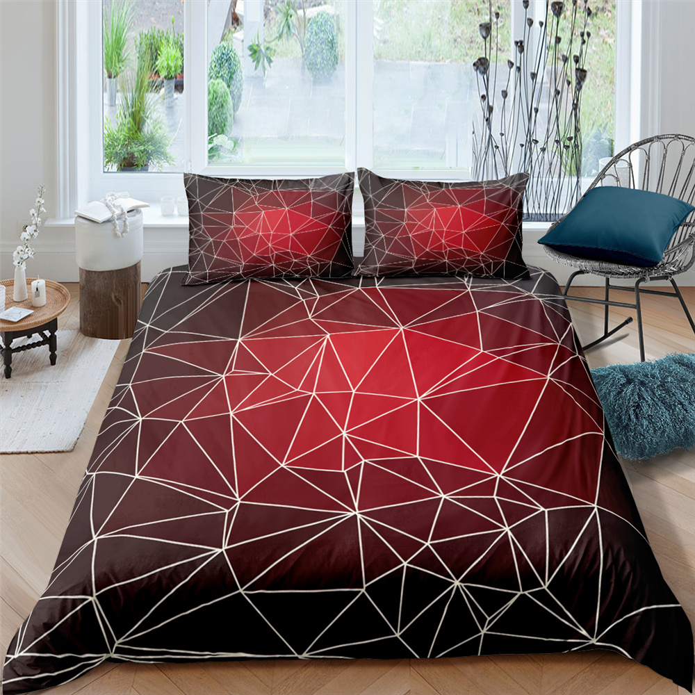 Set di copertura del piumone geometrica set queenagonal a nido d'ape esagonale set da letto bambini 3d ragazze 2/3 pezzi di copertura consola