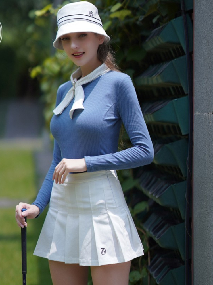 2022 Yaz Golf Wear Women Rib Tops bayanlar golf mini etek nefes alabilen ince spor gömlekleri 2 adet set bayanlar golf giyim