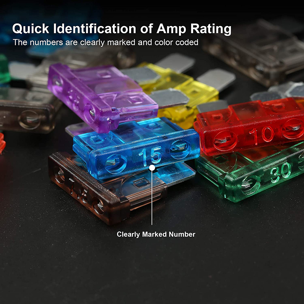 自動車トラックヒューズ、300個、車ヒューズ5、7、10、15、20、25、30ブレードアソートキットカー、ミニブレードセット、小型サイズ