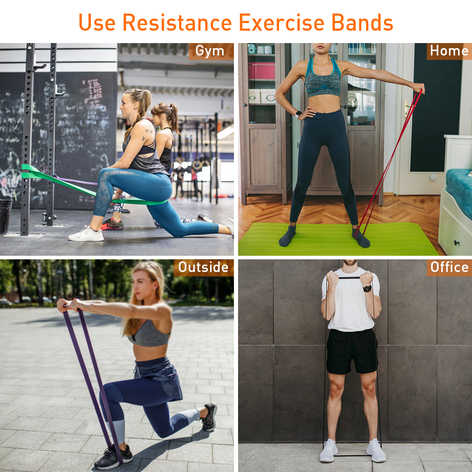 LIXADA / Set Pull Up Bands Assist Bands Set Resistance Boucle Bandes de boucle Powerlifting Exercice Bands Stretch Bands avec sac de transport