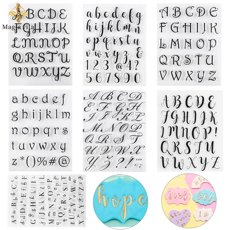 DIY fondant prägling Sweet Stamp Letters Cake Decorating Tools Cutter Cookie Silicone Mold Alfabet Pastry Accessories Form