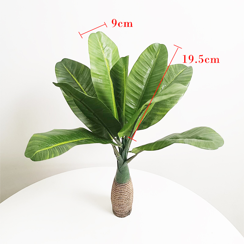 40cm 8 Cabeça Palmeira tropical Plantas artificiais falsas em vasos de árvore em vasos de seda folha de seda pequena paisagem de desktop para decoração de escritório em casa