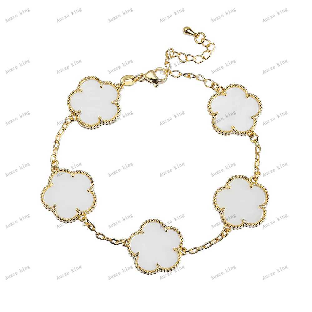 Hanger kettingen dubbelzijds heet verkopende plant vijf blad bloem hanger ketting voor vrouwen luxe shell waterdichte sieraden hoogwaardige klaver 240410