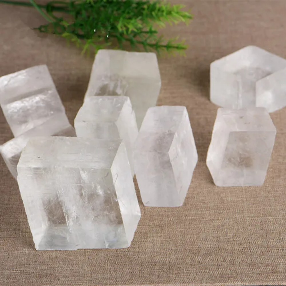 естественный большой размер квадратный кальцит камни Iceland Spar Quartz Crystal Rock Energy Energy образец заживление