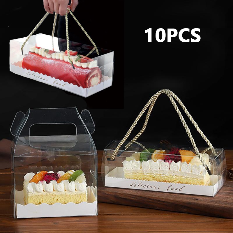 Boîte à gâteau transparente à la main