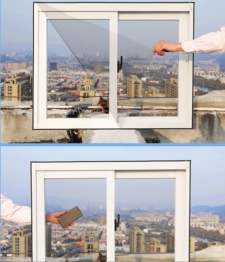 En 1,3mx1,5 m självhäftande anti-myggskärmsnät osynlig skärm DIY andningsfritt snitt stealth fönstergardinskärmar