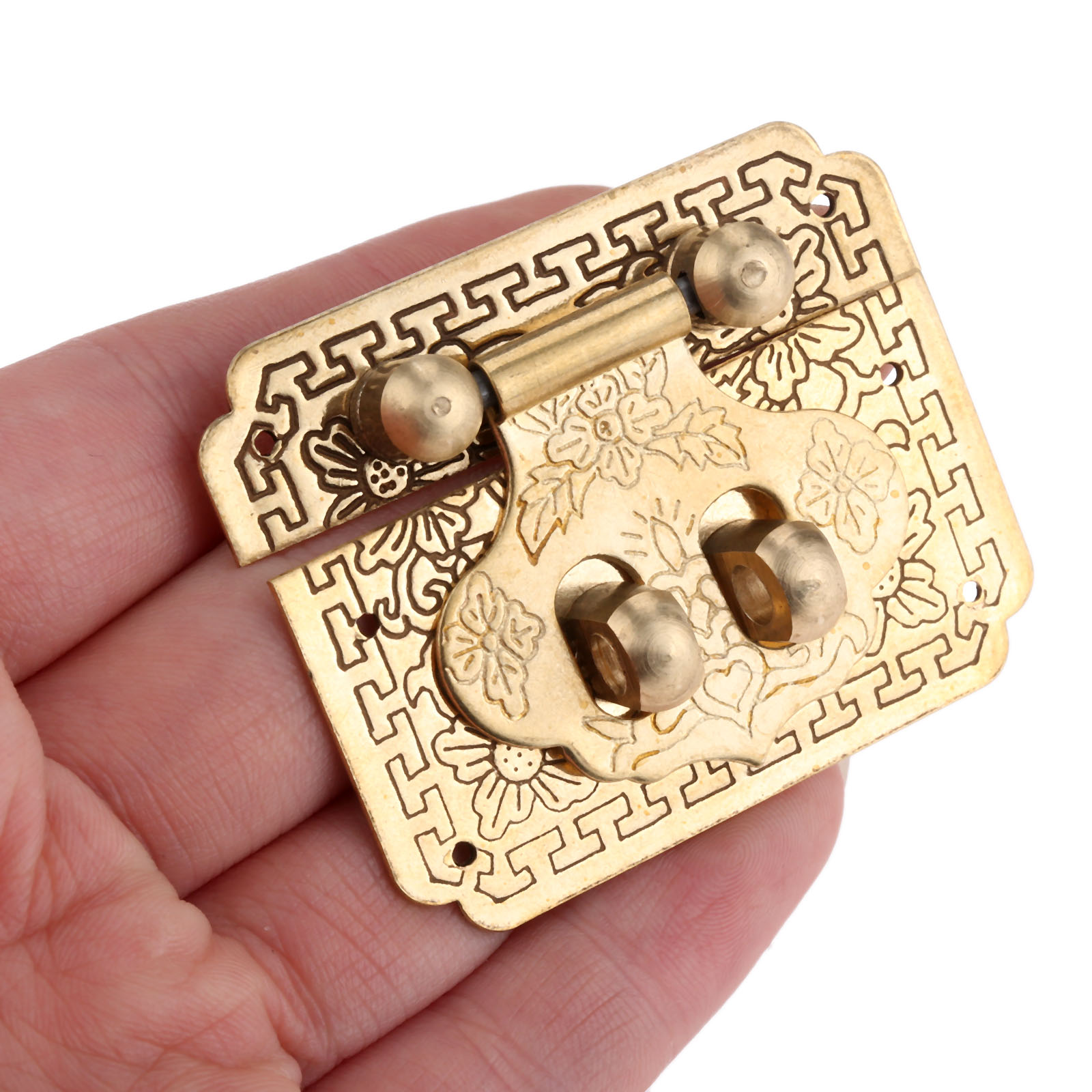 DRELD 50*40mmアンティークブロンズブラスボックスHASPロックトグルラッチラッチバックルJewelly Box Suitcase Clip Clasp Furniture Hardware