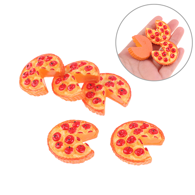 5st1:12 dockhus miniatyr mat mini pizza frukt pizza model leksaker snacks kök låtsas spela docka hus tillbehör