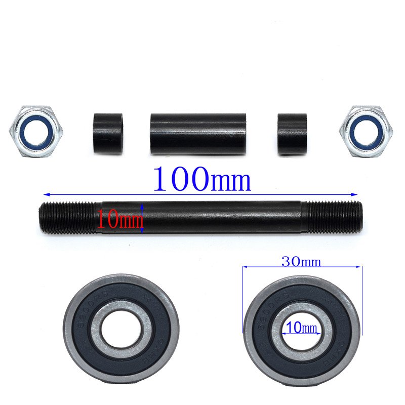 ホイールアクスルフロント10x100mmリア10x145mm 10x160mm for 200x50ホイールドルフィン8*2インチ電気スクータータイヤ