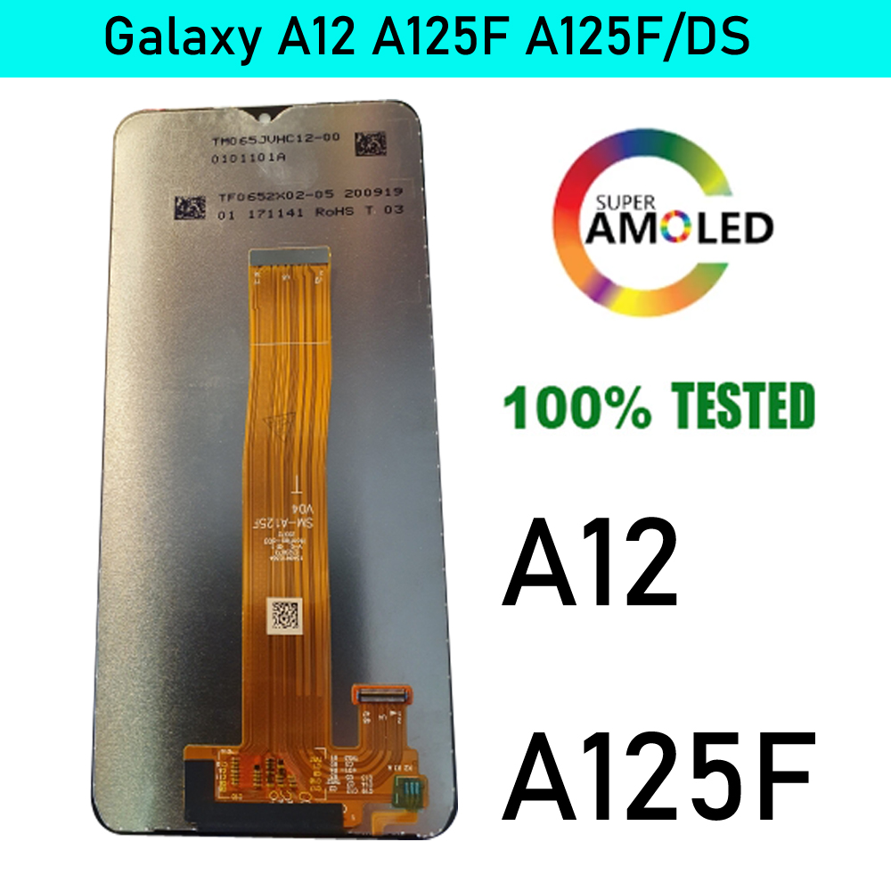 OEM LDISPLAY för Samsung Galaxy A10 A105 A10S A107 A11 A115F A21S A217F A12 A125F A135 A136 LCD Pekskärm Digitizer Frame