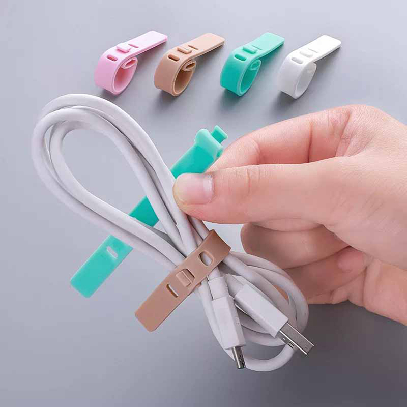 Silicone Cable Organizer USB Data Wrap Cord Winder Wire Protector Holder Office Stationary Desk Set Accessories Supplies